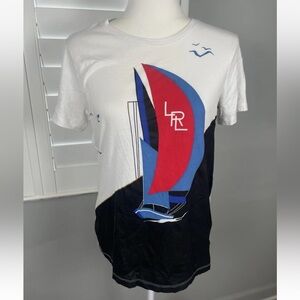 Lauren Ralph Lauren Women's White Sailboat Yacht SS Crewneck T-Shirt Top Size M
